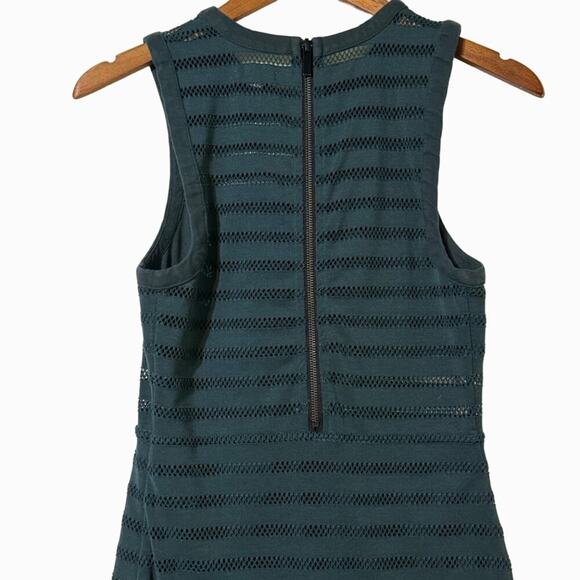 Silence + Noise Green Mesh Cocktail Sleeveless Dress Green Knee Length Medium - Picture 3 of 7